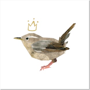 Wren - King of the birds (with crown) Posters and Art